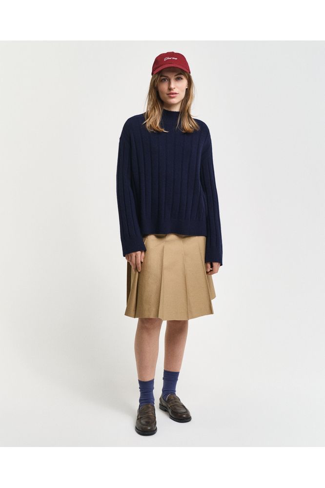 AW24 GANT Wide Rib Stand Collar Knit