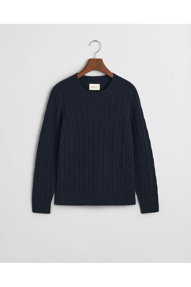 AW24 GANT Lambswool Cable C-Neck