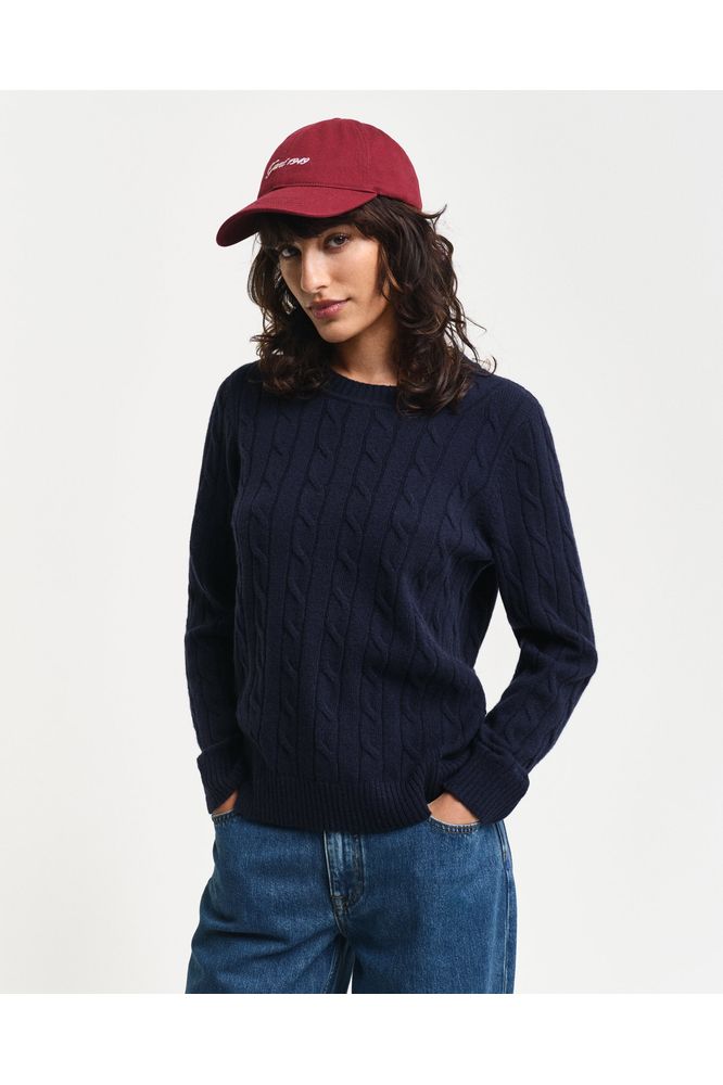 AW24 GANT Lambswool Cable C-Neck