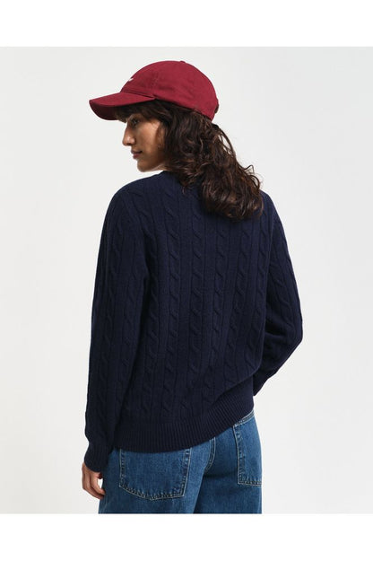 AW24 GANT Lambswool Cable C-Neck