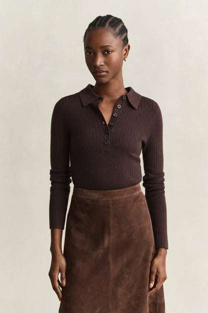 Gant Mini Cable Rugger Deep Brown