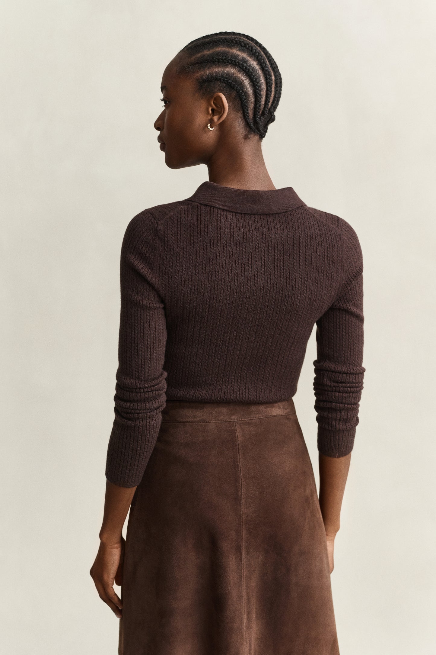 Gant Mini Cable Rugger Deep Brown