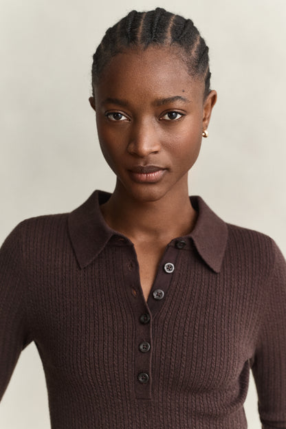 Gant Mini Cable Rugger Deep Brown
