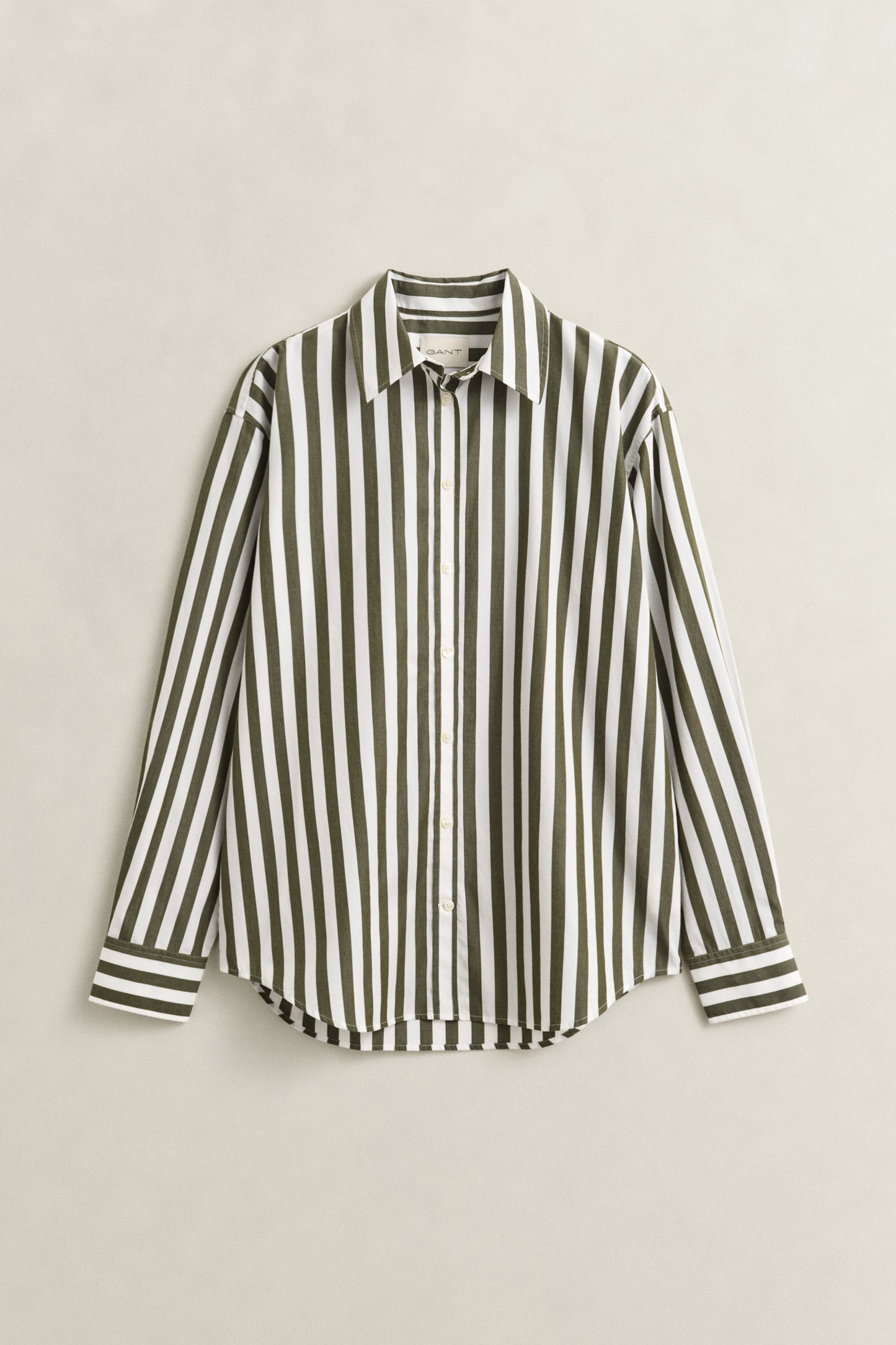 Gant Striped Classic Poplin Shirt Country Green