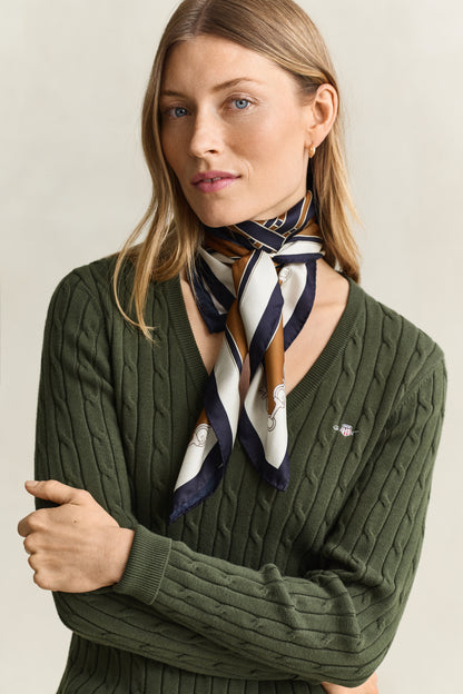 Gant Cable Knit Sweater Mossy Green