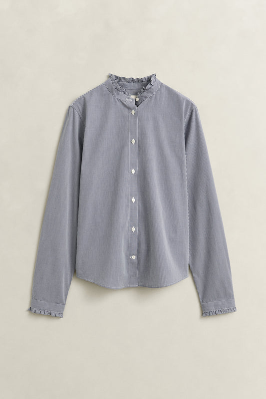 Gant Classic Poplin Frill Blouse Classic Blue