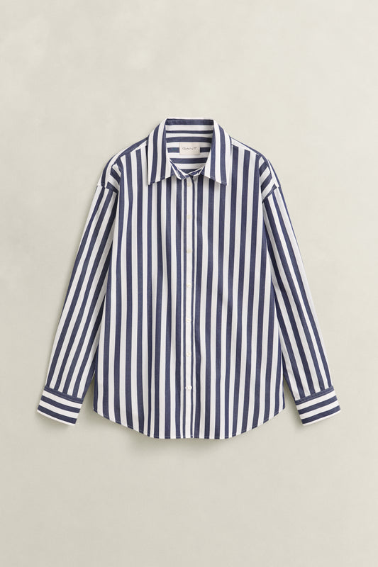 Gant Striped Classic Poplin Shirt Classic Blue