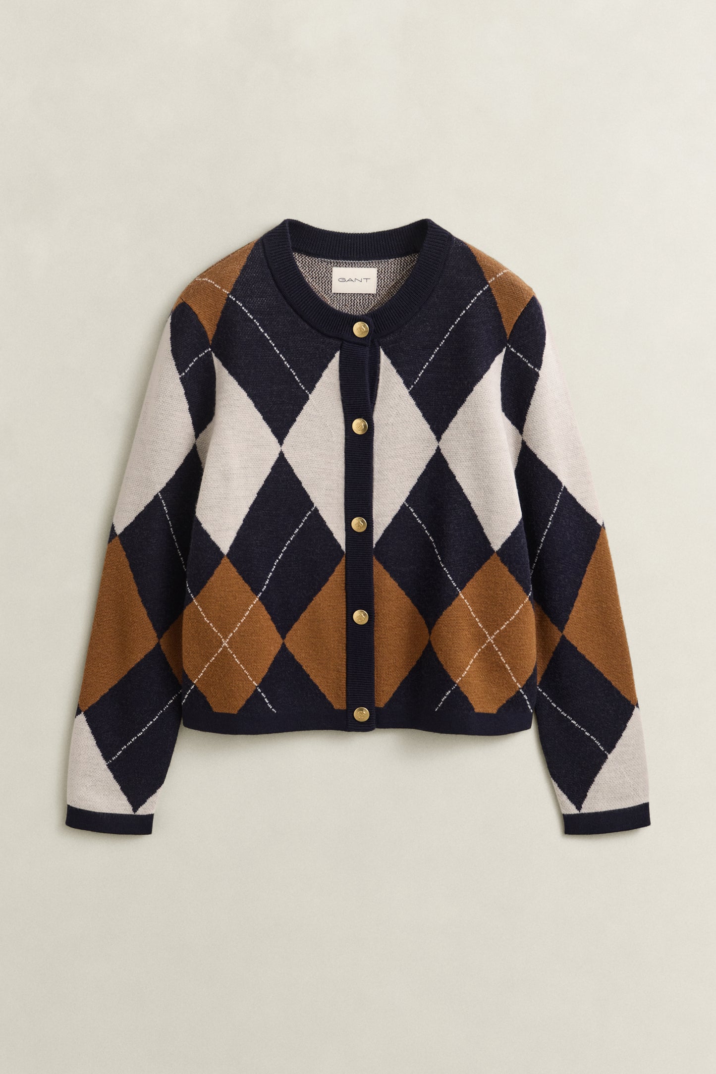 Gant Argyle C-Neck Cardigan Evening Blue