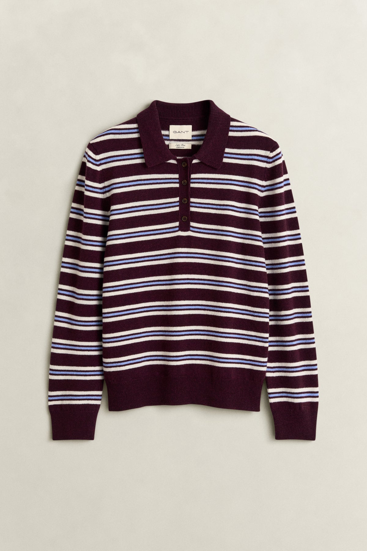 Gant Superfine Striped Rugger Darkened Wine