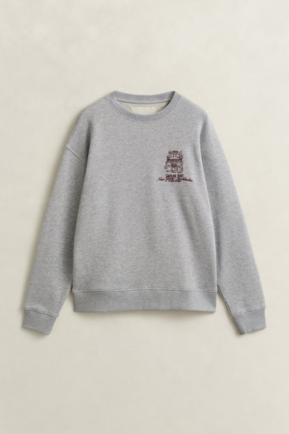 Gant Graphic Sweater-Light Grey Melange