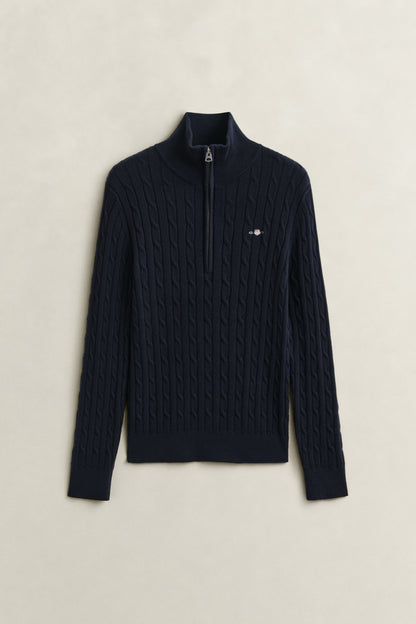 Gant Cable Half-Zip-Evening Blue