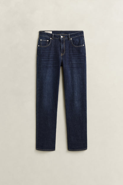 Gant Straight Stretch Jeans-Dark Blue