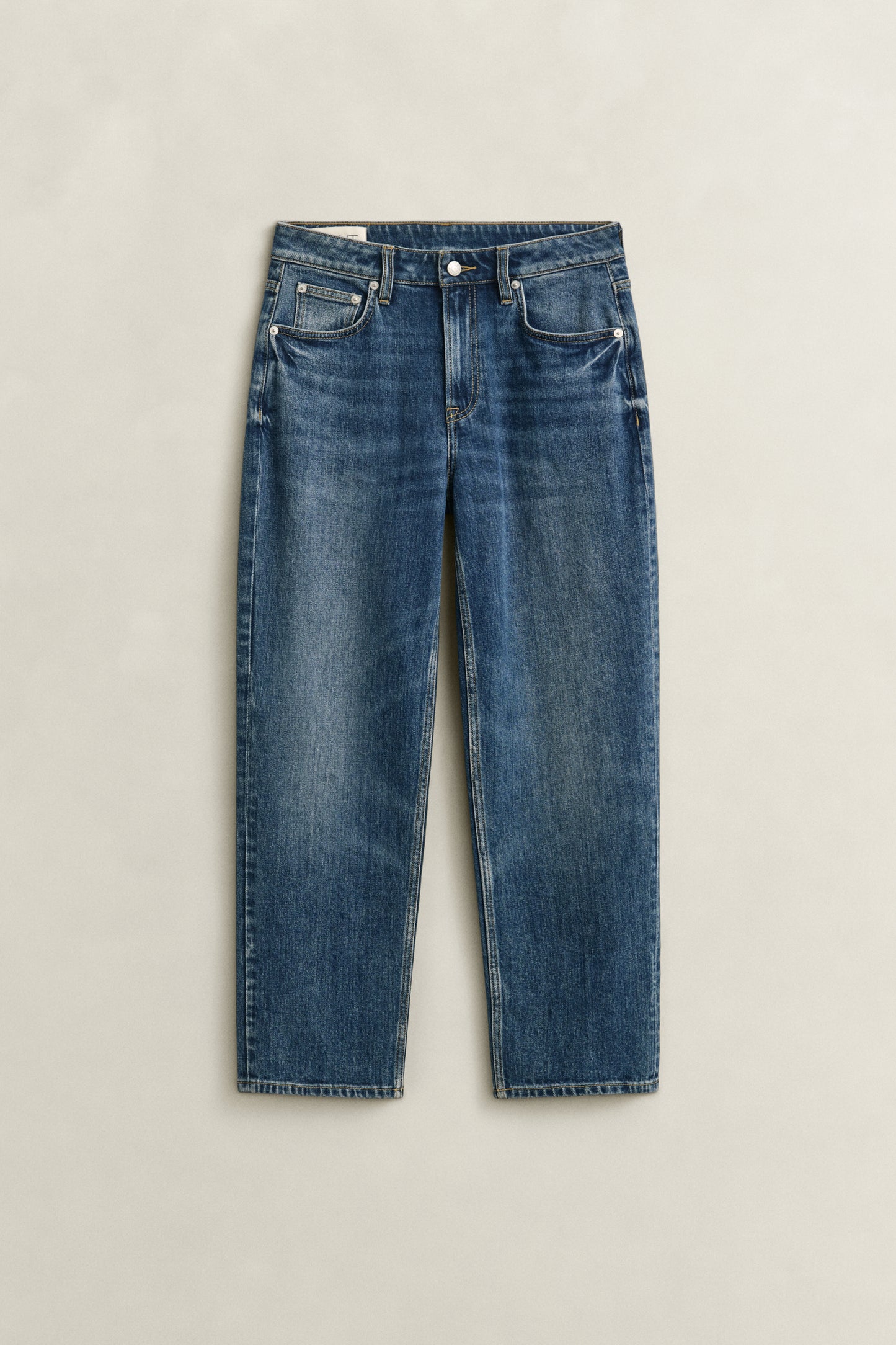 Gant Cropped Jeans-Mid Blue