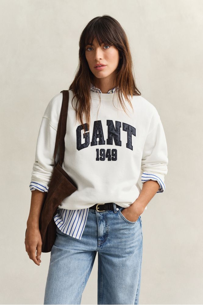 Gant Graphic Print Sweatshirt Eggshell