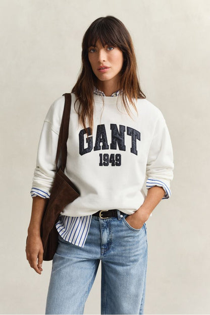 Gant Graphic Print Sweatshirt Eggshell