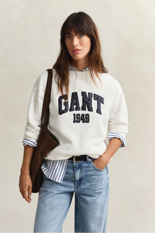 Gant Graphic Print Sweatshirt Eggshell