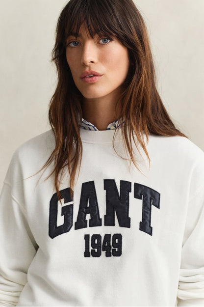 Gant Graphic Print Sweatshirt Eggshell