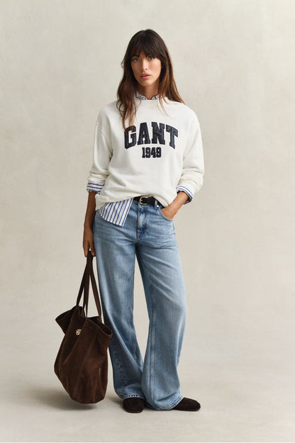 Gant Graphic Print Sweatshirt Eggshell