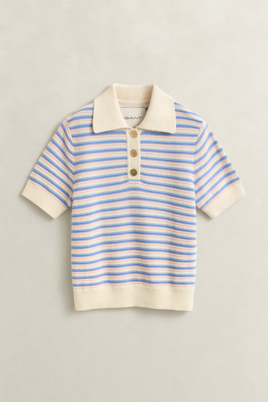 Gant Textured Multistripe Knitwear Cream