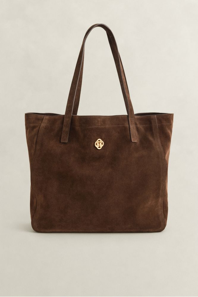 Gant Suede Tote Bag Mahogany Brown