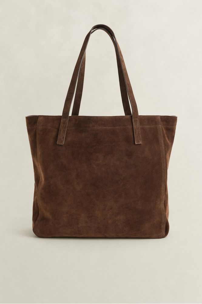 Gant Suede Tote Bag Mahogany Brown