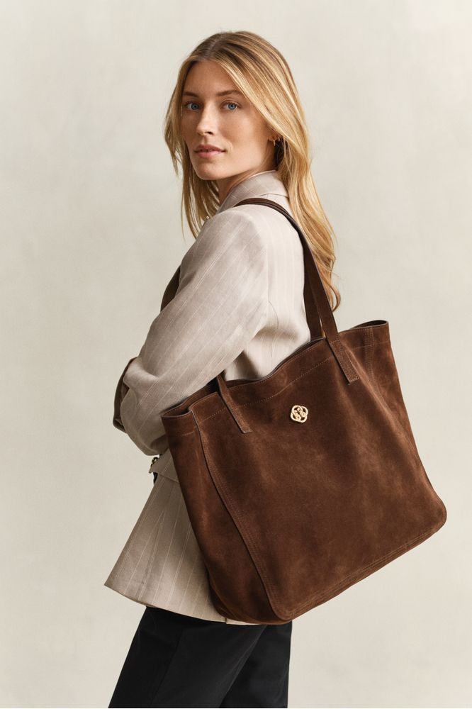 Gant Suede Tote Bag Mahogany Brown