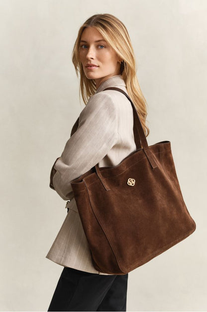 Gant Suede Tote Bag Mahogany Brown