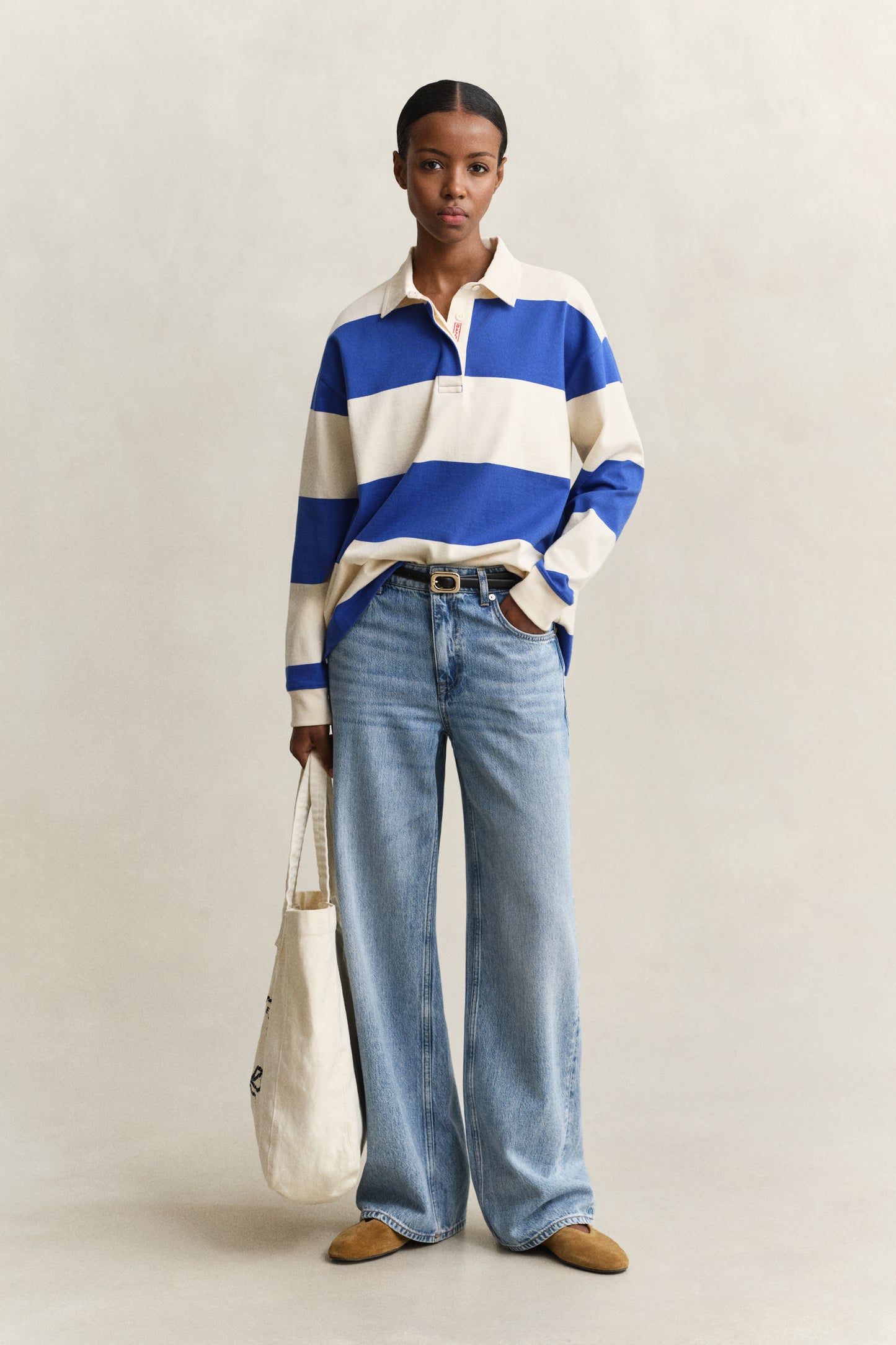 Gant Striped Jersey Royal Blue
