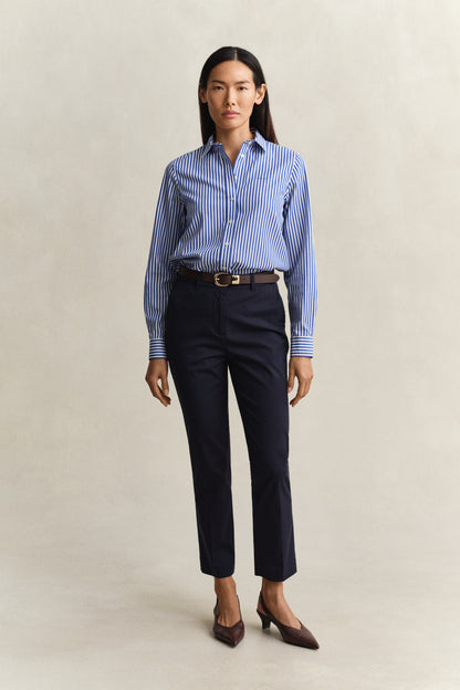 Gant Regular Poplin Striped Shirt Royal Blue