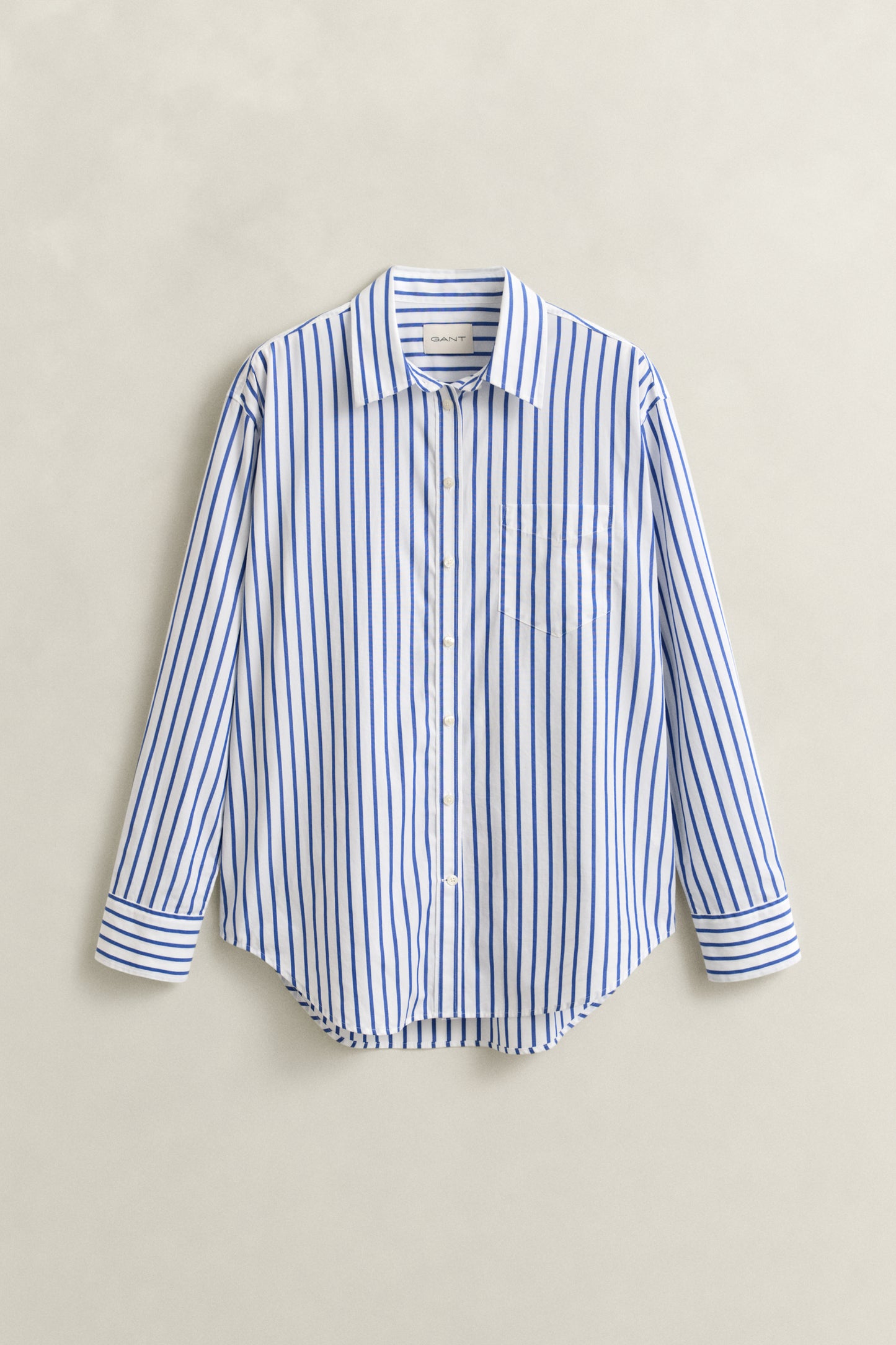 Gant Poplin Striped Shirt Royal Blue