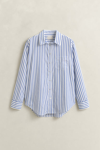 Gant Poplin Striped Shirt Royal Blue