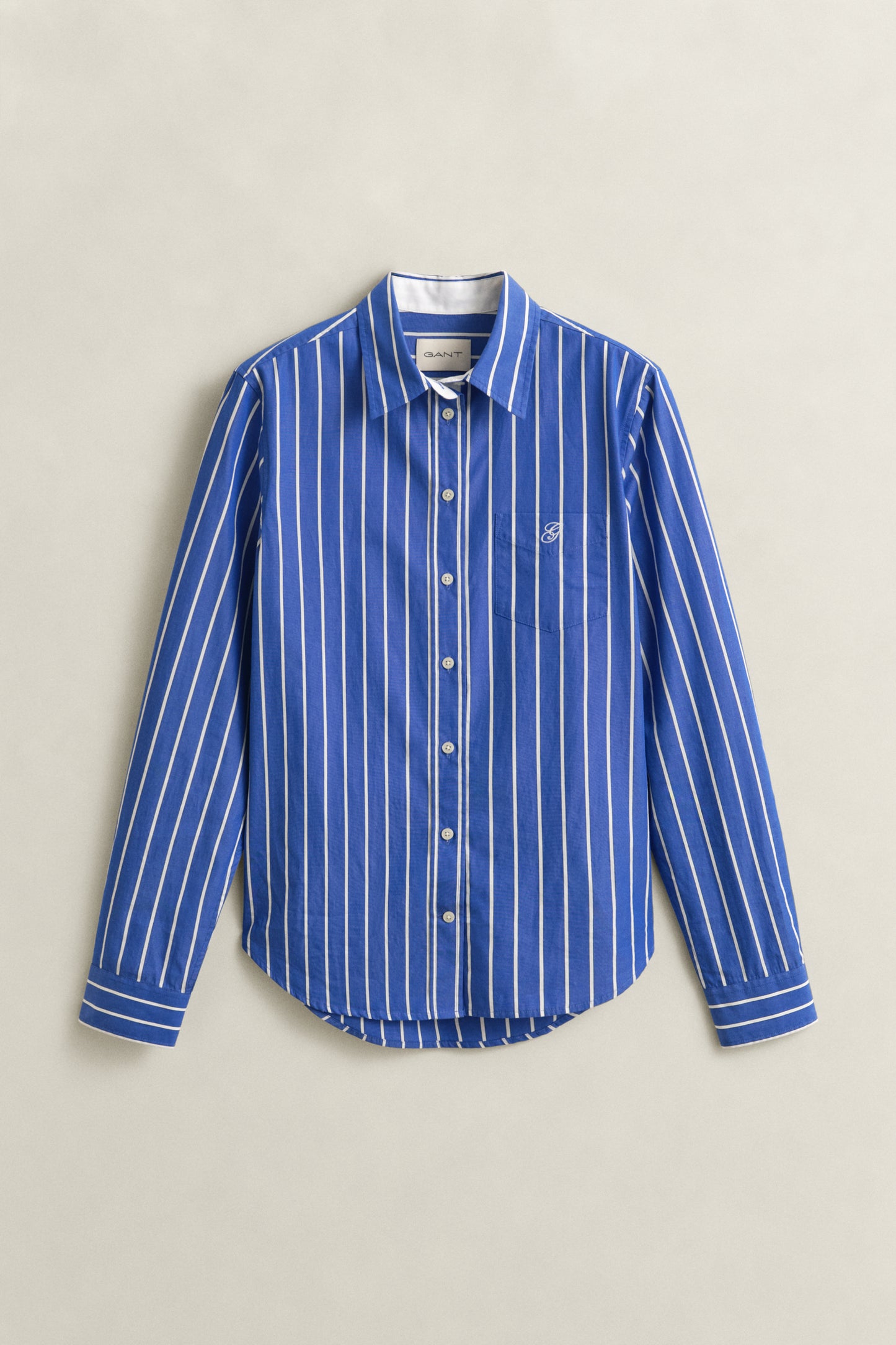 Gant Poplin Stripe Shirt Royal Blue