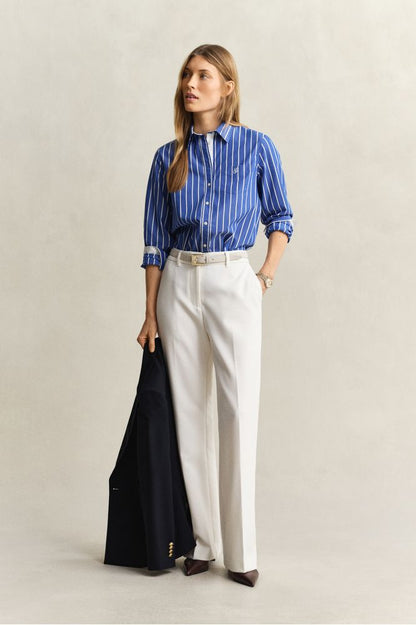 Gant Poplin Stripe Shirt Royal Blue