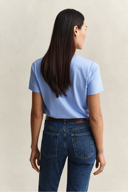 Gant Script T-Shirt Hydrangea Blue