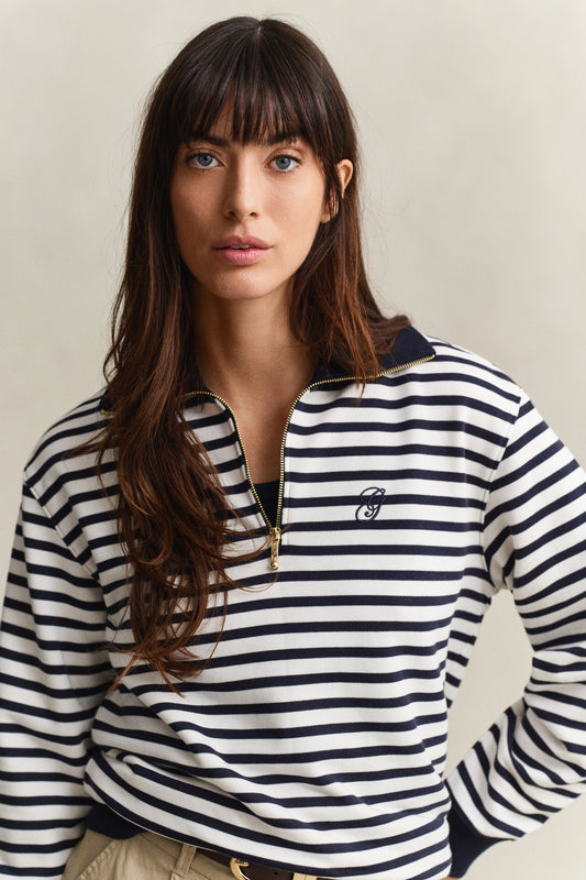 Gant Half Zip Sweatshirt Evening Blue