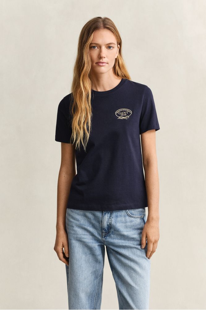 Gant Rope Graphic T-shirt Evening Blue