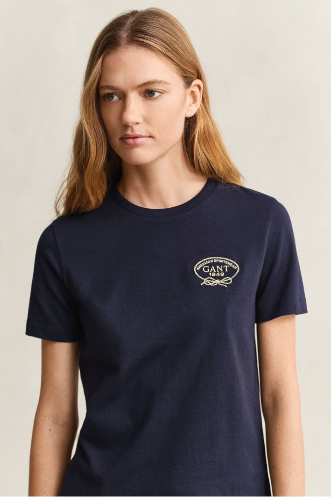 Gant Rope Graphic T-shirt Evening Blue