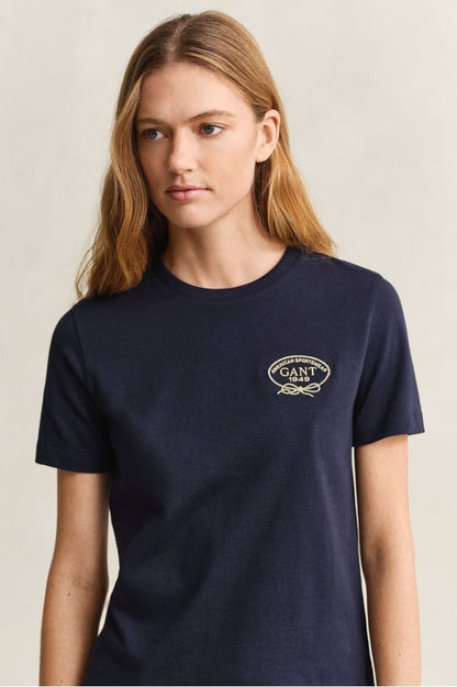 Gant Rope Graphic T-shirt Evening Blue