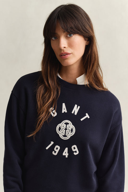 Gant Graphic Sweater Evening Blue