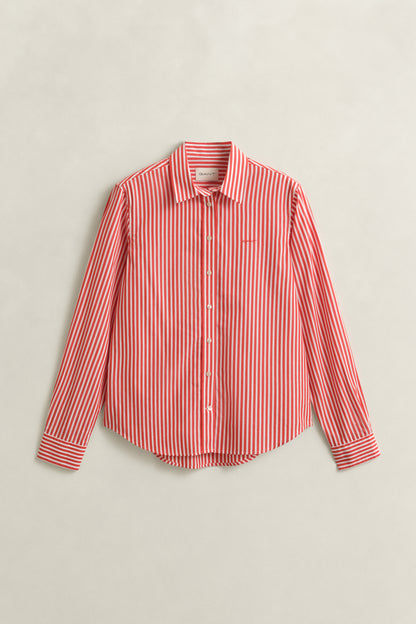 Gant Regular Poplin Striped Shirt Perfect Red