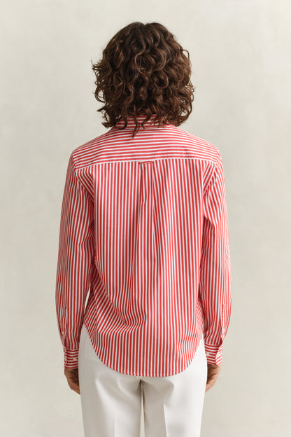 Gant Regular Poplin Striped Shirt Perfect Red