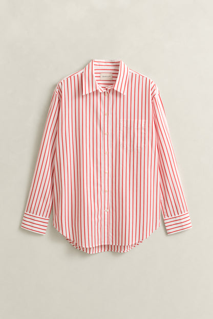 Gant Poplin Striped Shirt Perfect Red