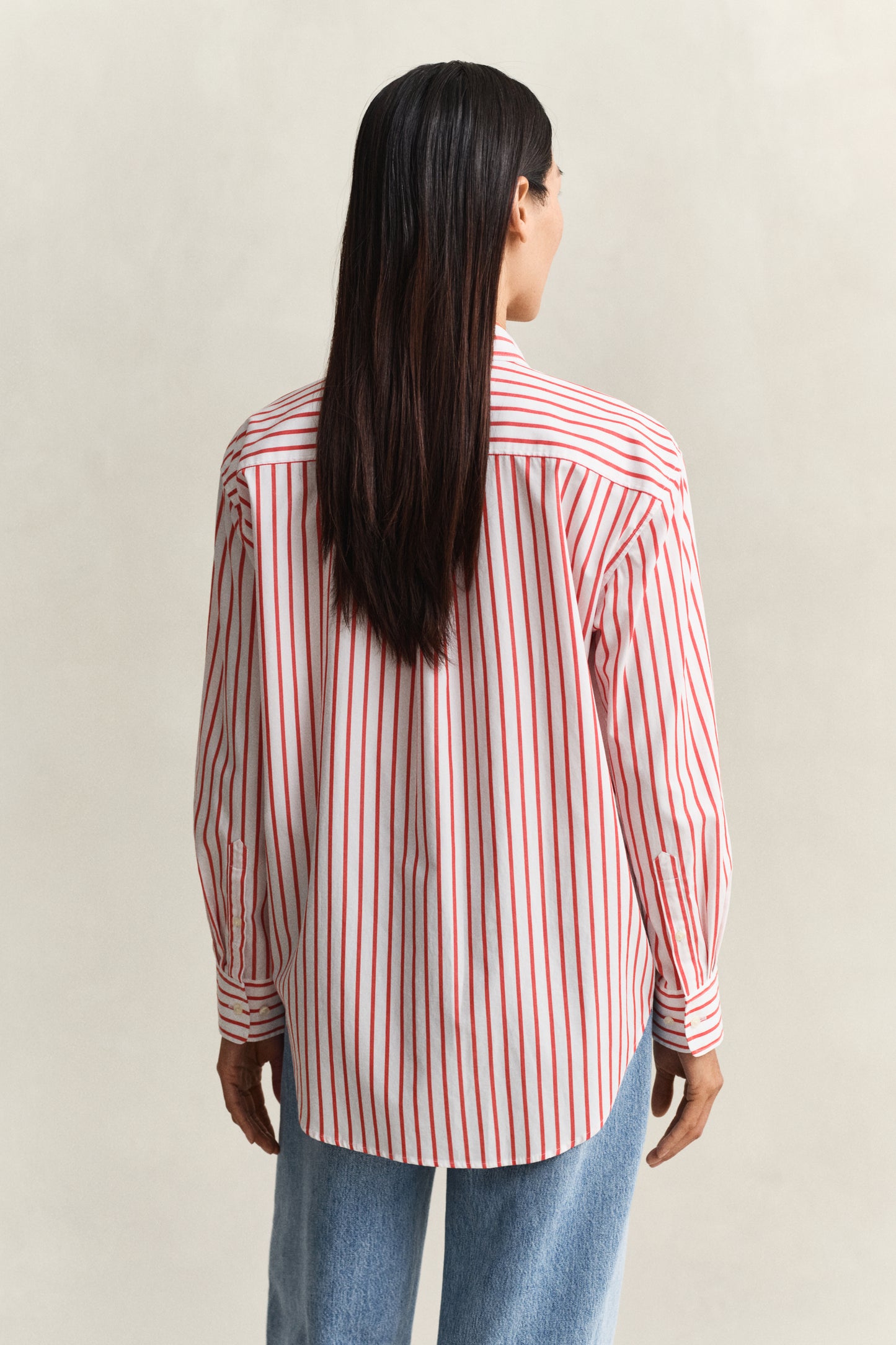 Gant Poplin Striped Shirt Perfect Red
