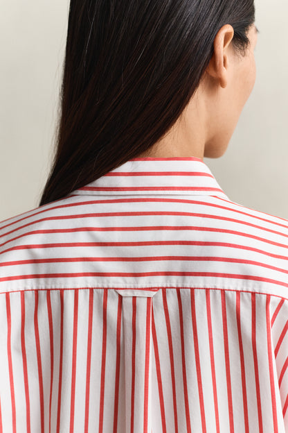 Gant Poplin Striped Shirt Perfect Red