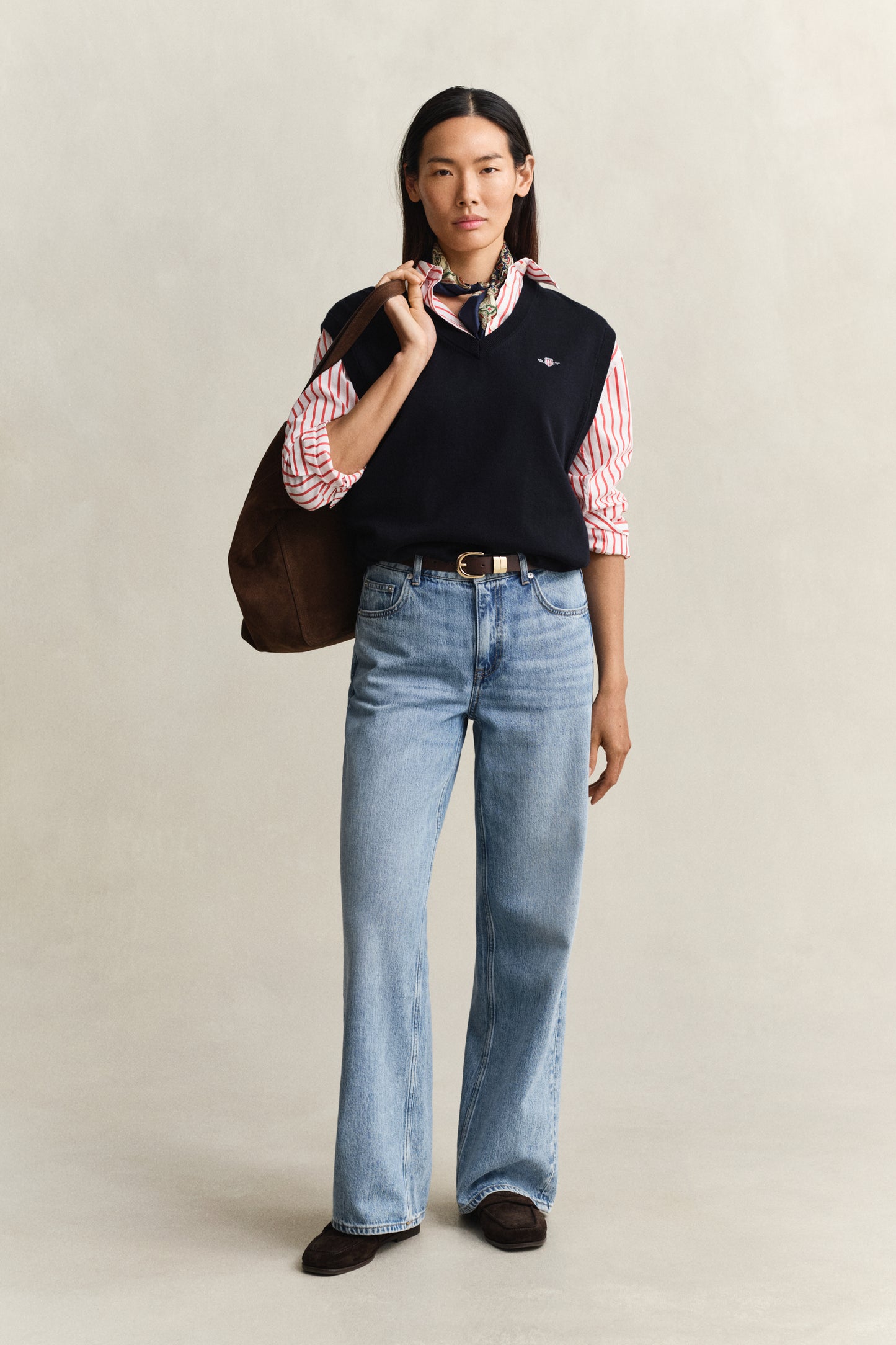 Gant Poplin Striped Shirt Perfect Red