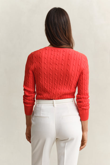 Gant Cotton Cable Knitwear Perfect Red