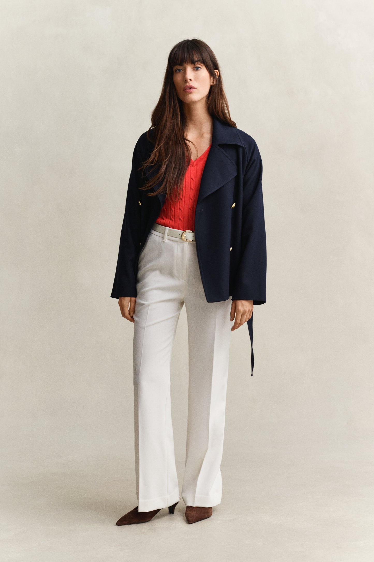 Gant Cotton Cable Knitwear Perfect Red