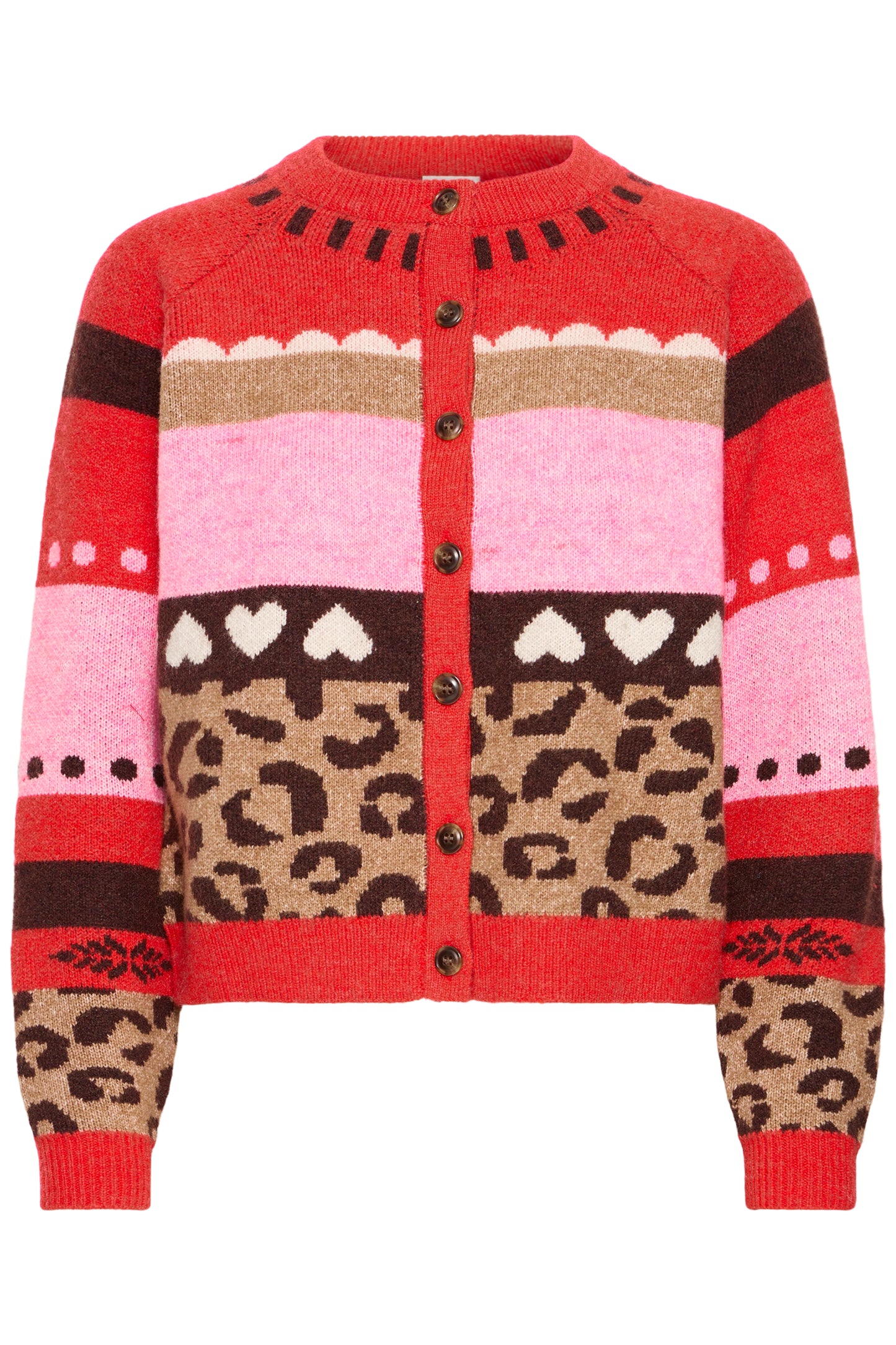 Ichi Livoni Cardigan Poinsettia Mulitpattern