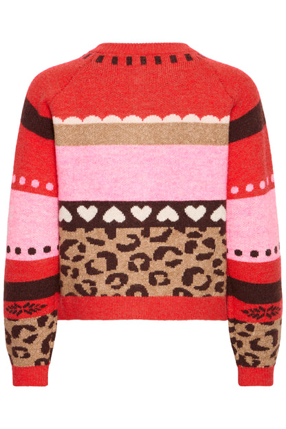 Ichi Livoni Cardigan Poinsettia Mulitpattern