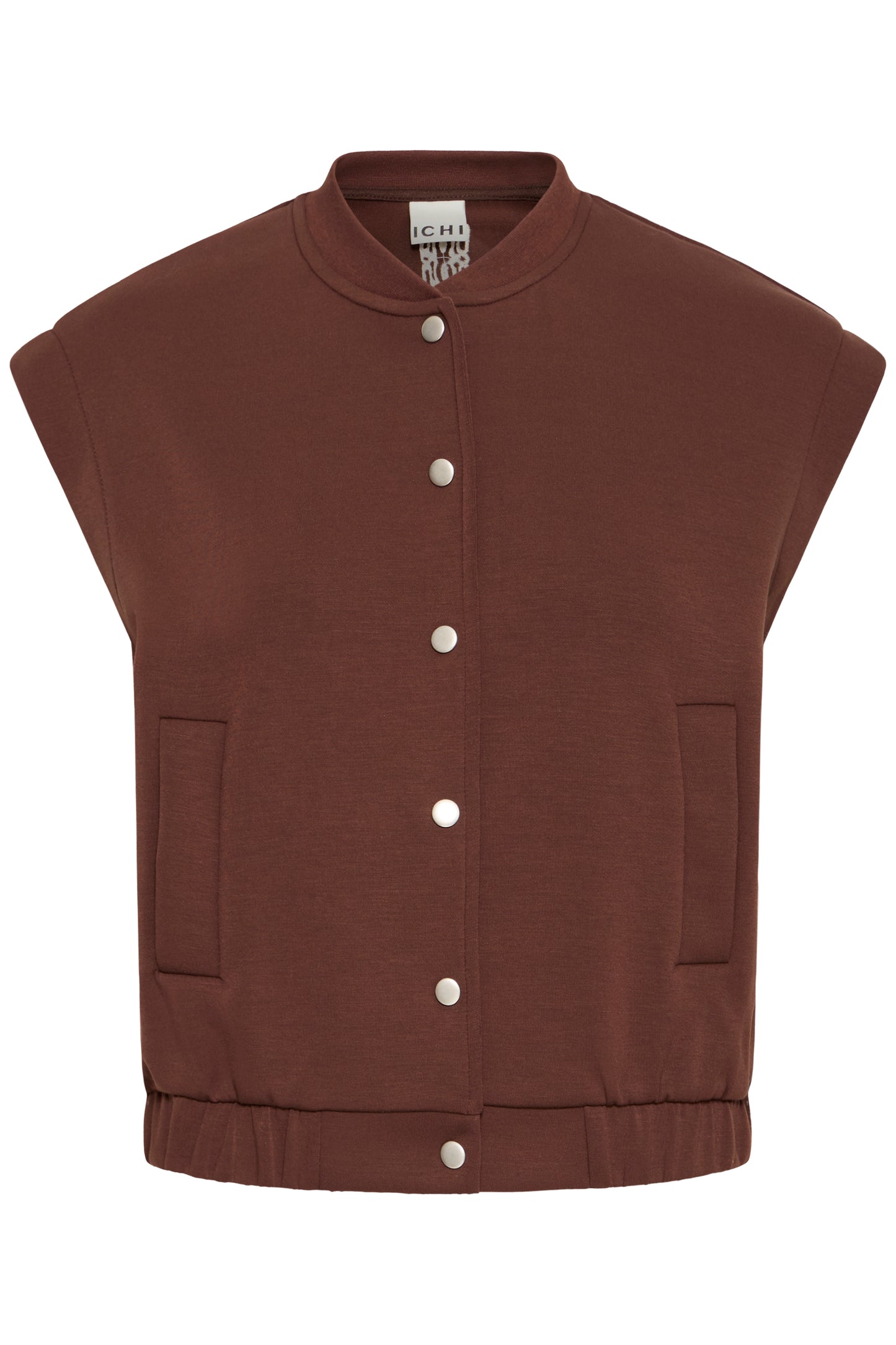 Ichi Cozy Waistcoat Brown Beige